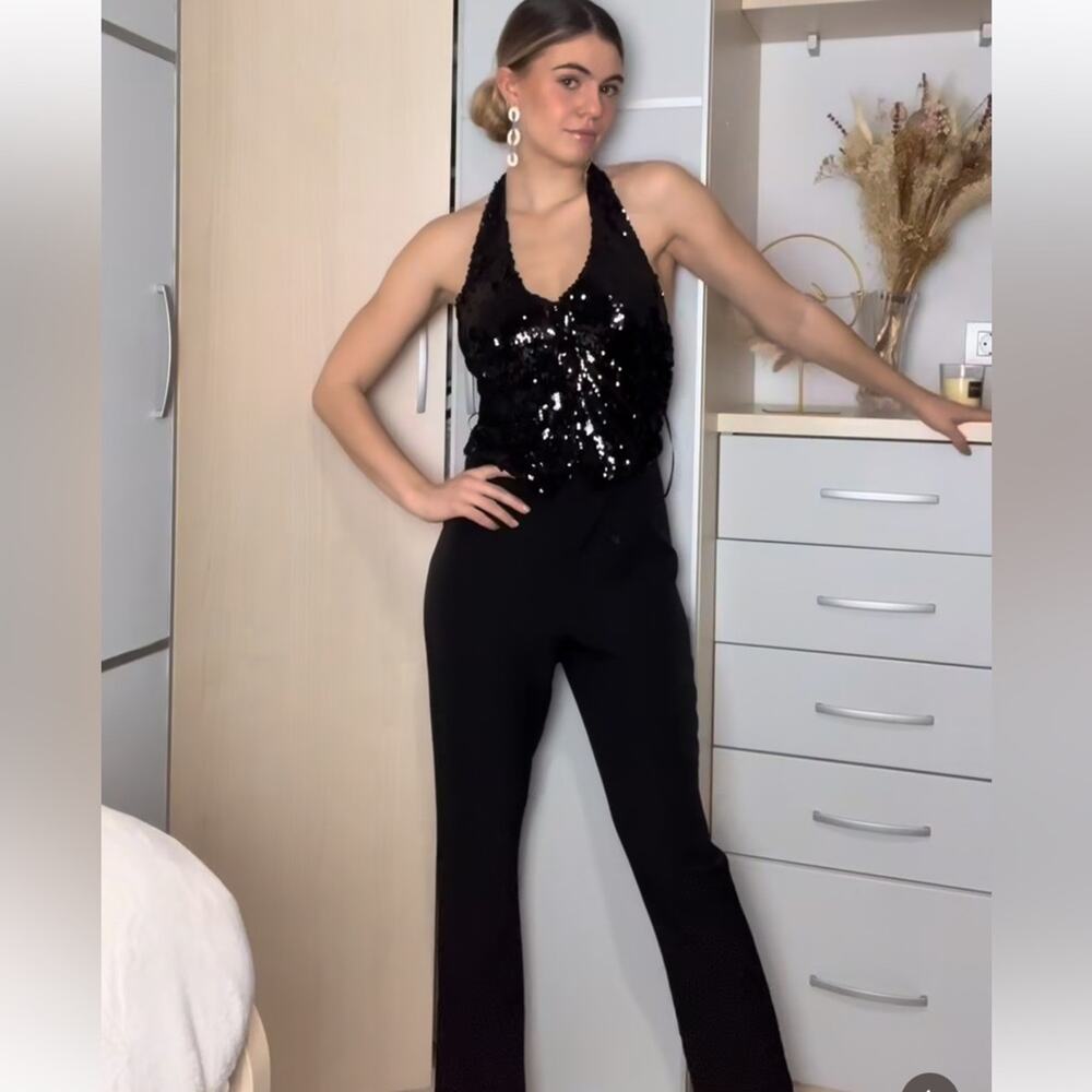 ZARA SEQUIN VEST JUMPSUIT